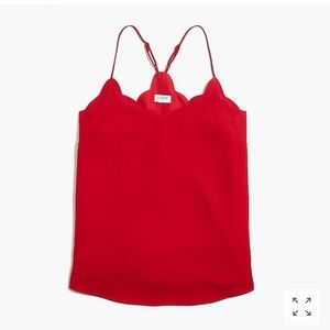 NWT: J crew factory red scalloped cami size 6